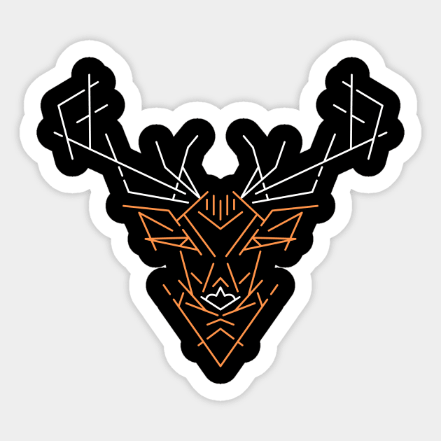 Wild Deer Outline Sticker by VEKTORKITA